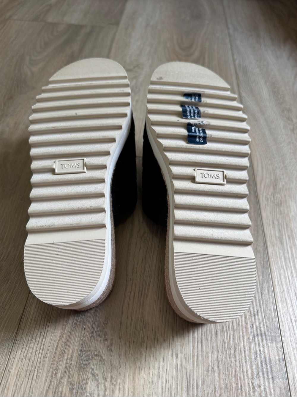 Toms Black Diana Crossover Women's Mule Wedge Sandals Sz. 9 - Picture 8 of 8